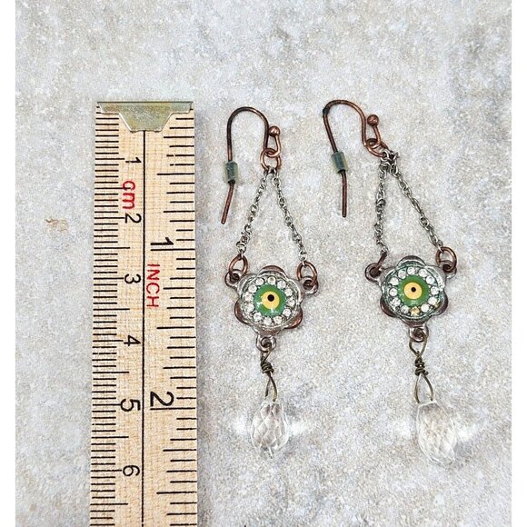 Green Evil Eye Dangle Earrings Drop Earring Jewel Trinket Jewelry Gifr for Her - Picture 6 of 10